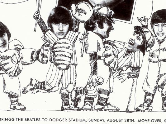 The Beatles at Dodger Stadium playbill | Image courtesy of Los Angeles Dodgers