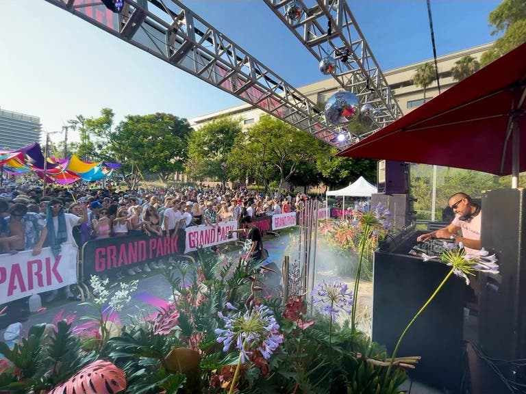 Astronomar on the decks at Sunday Sessions in Grand Park