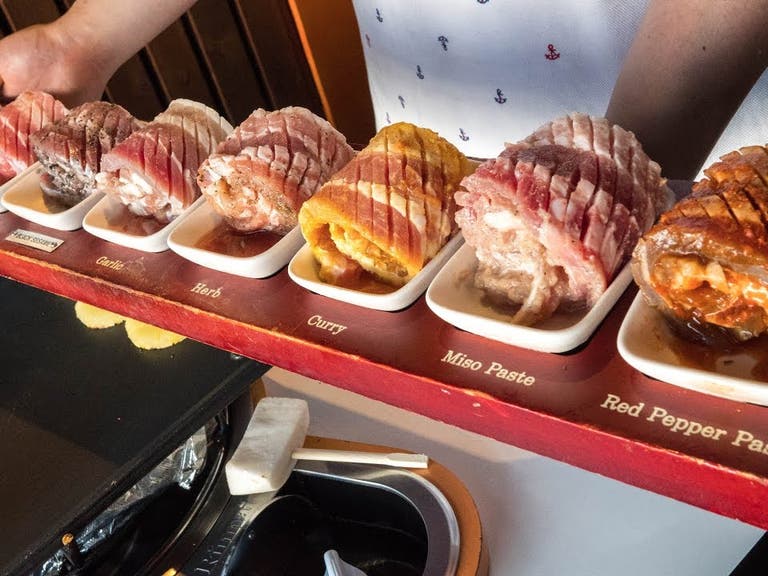 Pork belly at Eight Korean BBQ in Koreatown