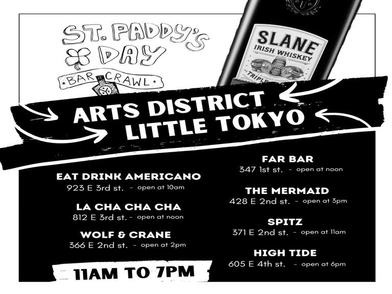 Slane Irish Whiskey St. Paddy's Day Bar Crawl in Downtown LA